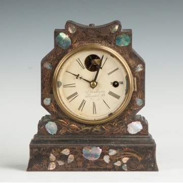 J.C. Brown Miniature Iron Front Shelf Clock
