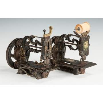 Two New England Type Hand Operated Cast Iron Sewing Machines