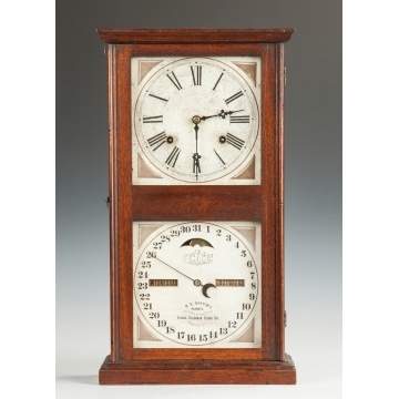 Ithaca Double Dial Calendar Clock - Farmer's Model #10
