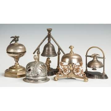Five Victorian Brass & Silver Bells