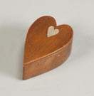Carved Maple Heart Shaped Box with Mother of Pearl Inlay