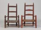 Two New England Slat Back Painted Child's Chairs