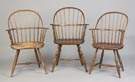 Group of Three New England Sack Back Windsor Chairs