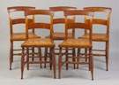 Set of Five Tiger Maple Chairs