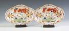 Pair Hand Painted Worcester Oval Serving Pieces
