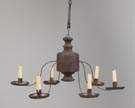 Tin & Wrought Iron Hanging Candle Lighting Device