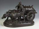 Feliks Khodorovich (Russian, 1840–1913) Russian Bronze Group of an Imeretian Bullock
Cart 
