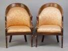 Pair of Inlaid Rosewood Classical Style Armchairs