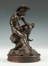 Gabriele Parente (Italian, 19th century) Bronze of a Seated Boy 