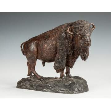 Bronze Buffalo Sculpture 