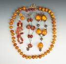 Group of Vintage Amber Style and Agate Beaded Jewelry