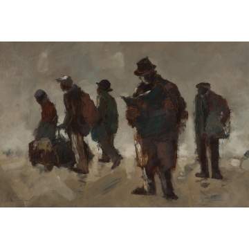 Jan Rijlaarsdam (Dutch, 1911-2007) "Five Men (Clochards)"