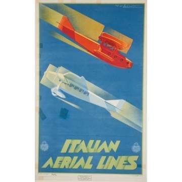 Italian Aerial Lines Vintage Poster