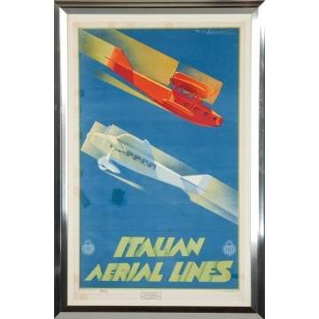 Italian Aerial Lines Vintage Poster