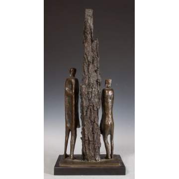 Mario Nardin (American, 20th cent.) Adam and Eve Bronze Sculpture
