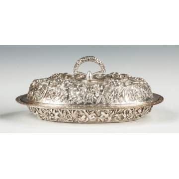 Steiff Sterling Silver Repousse Covered Vegetable Server
