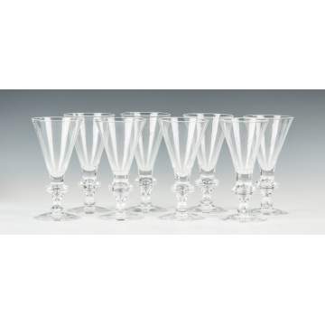 Eight Steuben Crystal Water Glasses