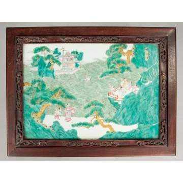 Chinese Painted Porcelain Plaque mounted as a Table