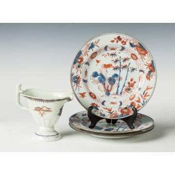 Group of Imari Plates & A Chinese Export Creamer