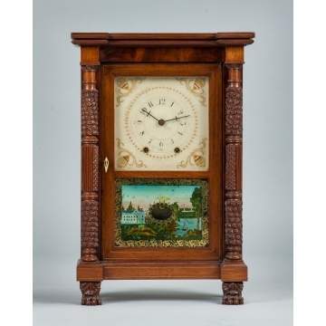 Rare Miniature Mark Leavenworth Carved Case Shelf Clock