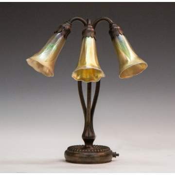 Tiffany Studios Three Light Table Lamp