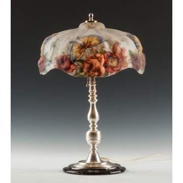 Pairpoint Puffy Lamp with Butterfly & Rose 