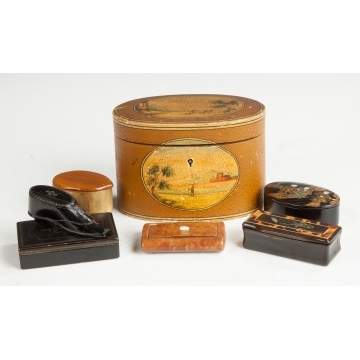 Group of Various Boxes & Snuff Boxes