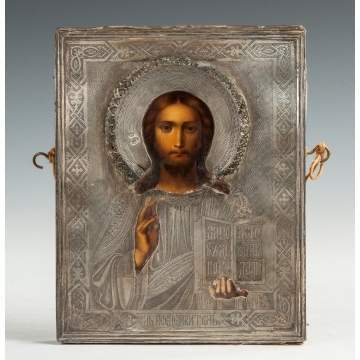 Russian Silvered Metal Icon