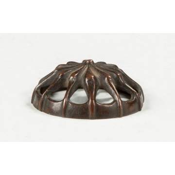 Tiffany Studios Original Patinaed Bronze Spider Lamp Heat Cap