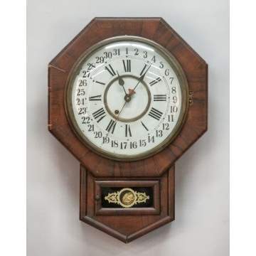 New Haven Clock Co. Octagon Schoolhouse Clock
