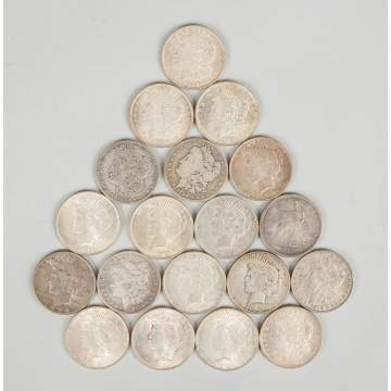 Group of Nineteen Silver Dollar Coins