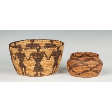 Two Native American Baskets with Figures