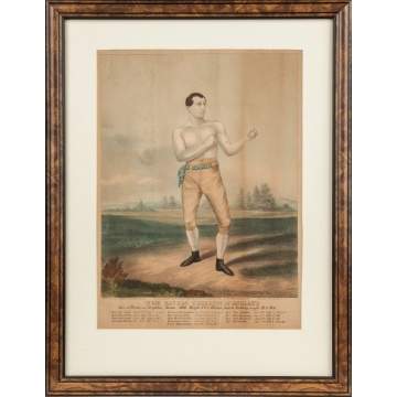 Tom Sayers, Boxer, Champion of England Hand Colored Print