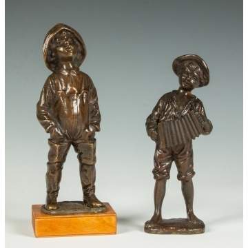Two Bronze Sculpture of Boys