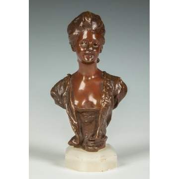 George Van der Straeten (French, 1856-1928) Bronze of a Lady