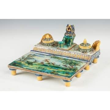 Majolica Continental Ink Stand