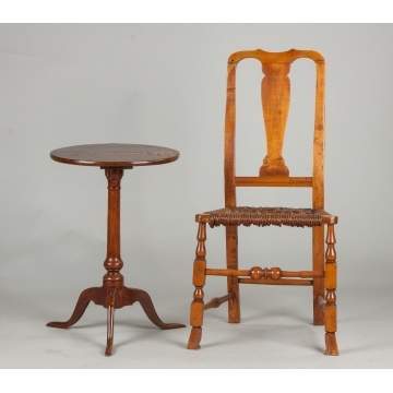 New England Candlestand & Side Chair