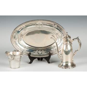 Sterling Silver Cup, Tray & Chocolate Pot