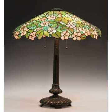 Seuss Leaded Glass Lamp Shade with Apple Blossoms