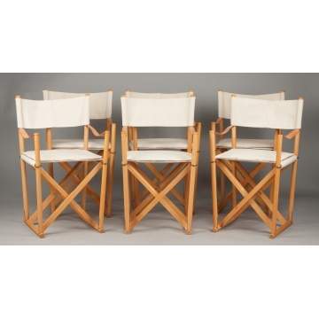 Mogens Koch, Interna, Denmark, Vintage Set of Six Folding Chairs with Stand