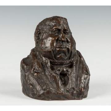 After Honore Daumier (French, 1808-1879) "The Egotist" Bronze Bust