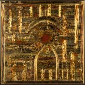 Bernhard E. Rohne (German, Born 1944) Acid Etched Brass Panel