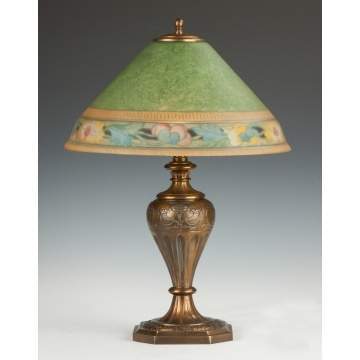 Pairpoint Reverse Painted Lamp with Floral Border