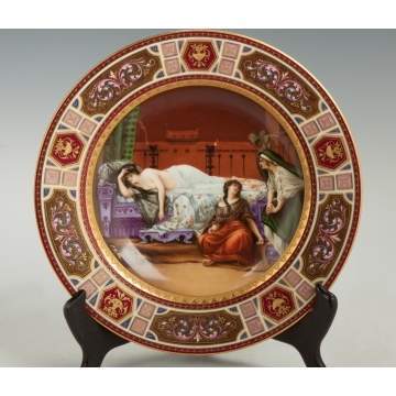 Vienna Hand Painted & Enameled Porcelain Plate, "Cleopatra"