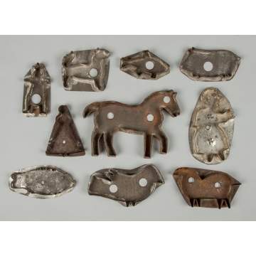 Group of Ten Tin Cookie Cutters