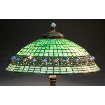Rare Tiffany Studios Leaded Glass, Bronze & Glass Ball Lamp