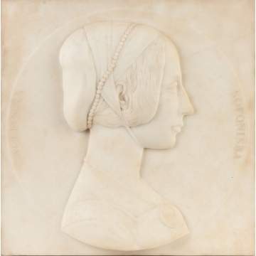 Carved Marble Relief Plaque of Sofonisba Anguissola