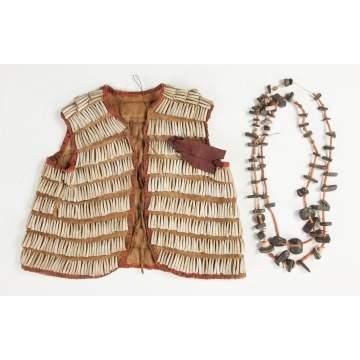 Native American Child's Vest & Two Necklaces
