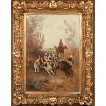 Painting of a Wild Boar Hunting Scene