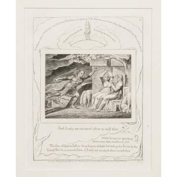 William Blake (English, 1757-1827) "Illustration IV from "The Book of Job"